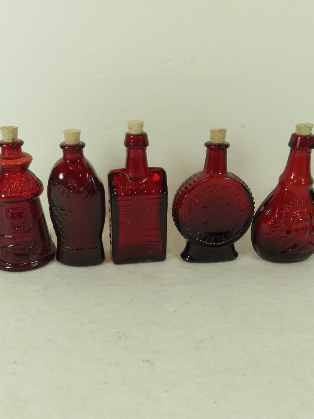 5 Ruby Red Wheaton NJ Miniature Bottles 3 inch